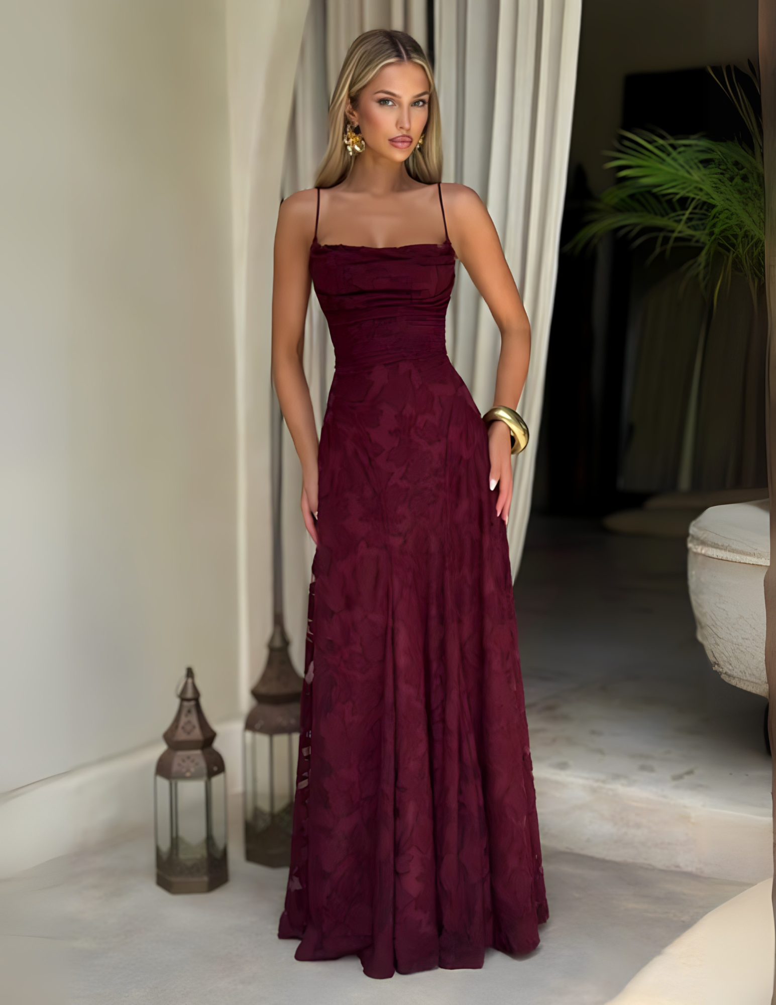 ADALIA MAXI DRESS - CHERRY