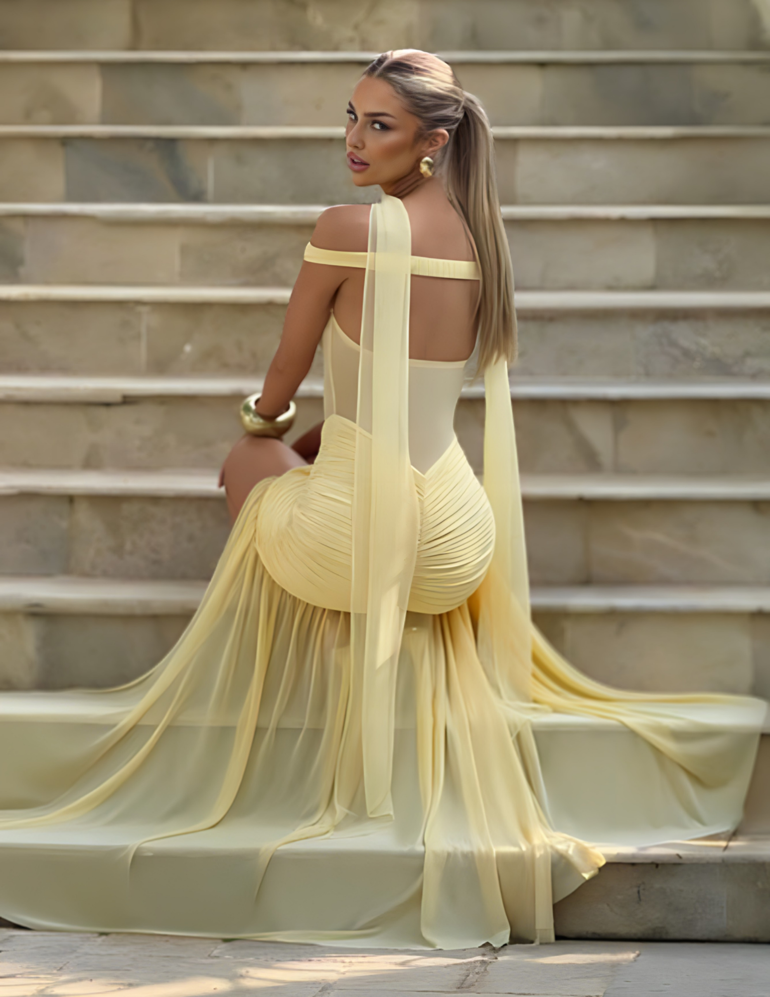 ALESSIA MAXI DRESS - LEMON