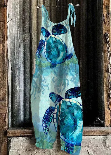 Solea | Lightweight artisanal jumpsuit in sea turtle style