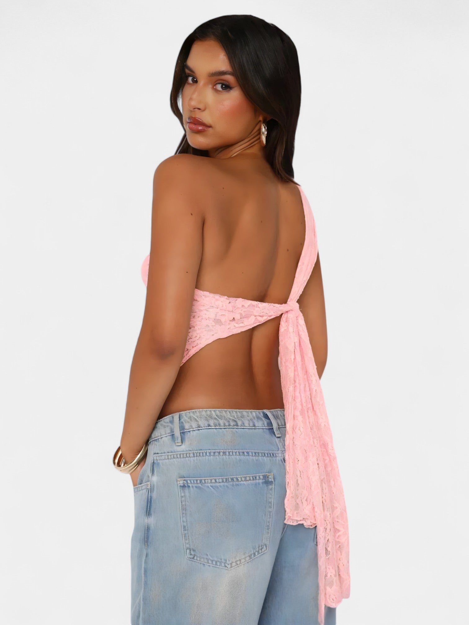 ELSA LACE ACCENT TOP - BLUSH