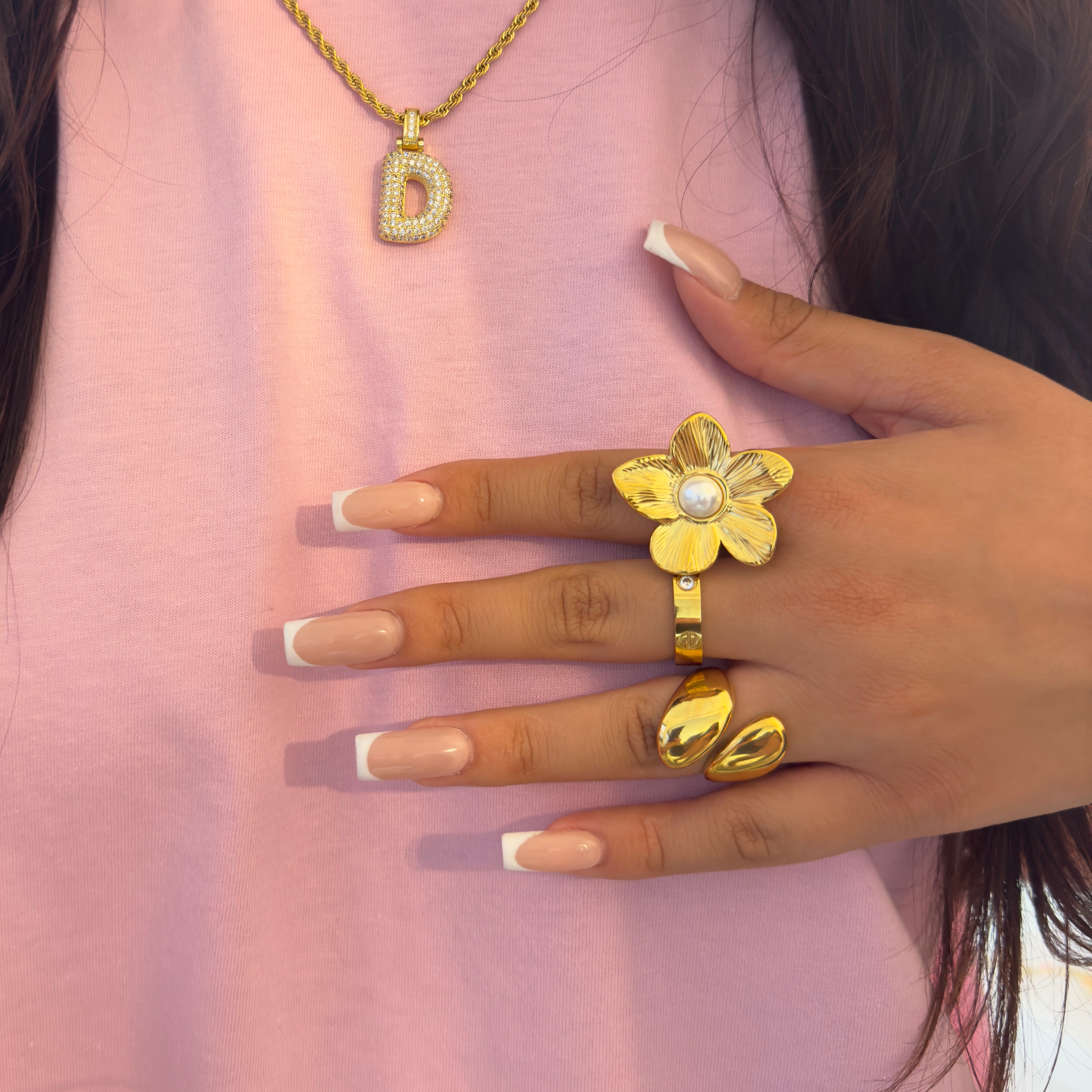 Adjustable Thalia Flower Ring