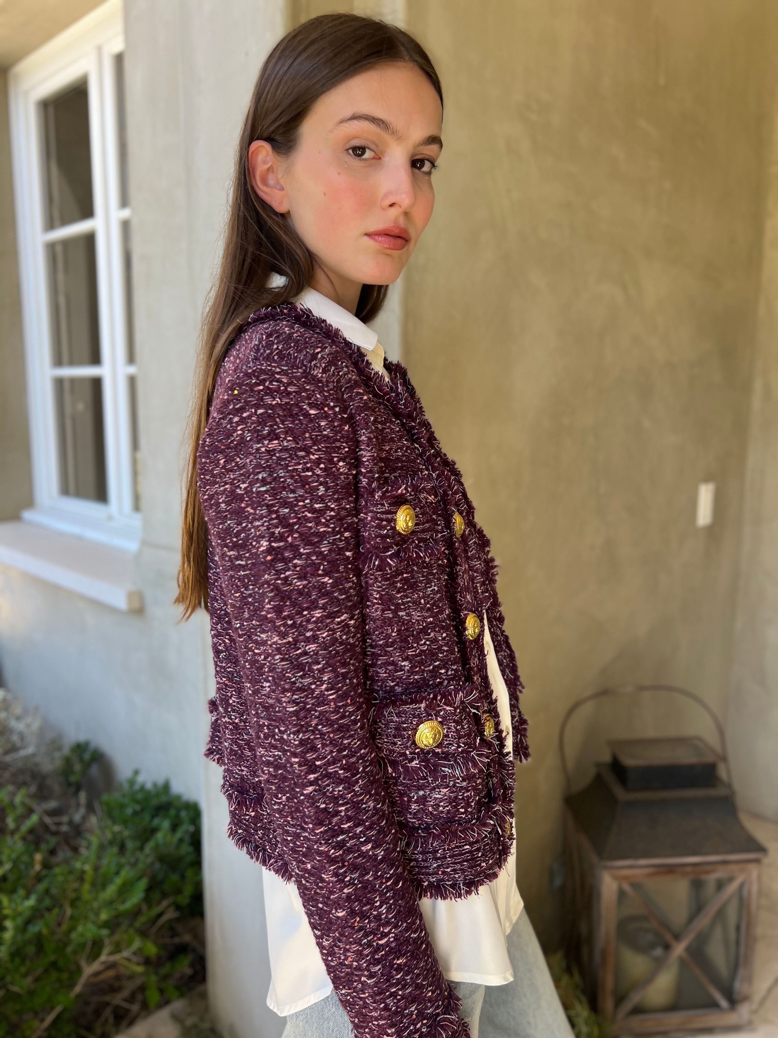 Bethany | Tweed Jacket with Gold Buttons