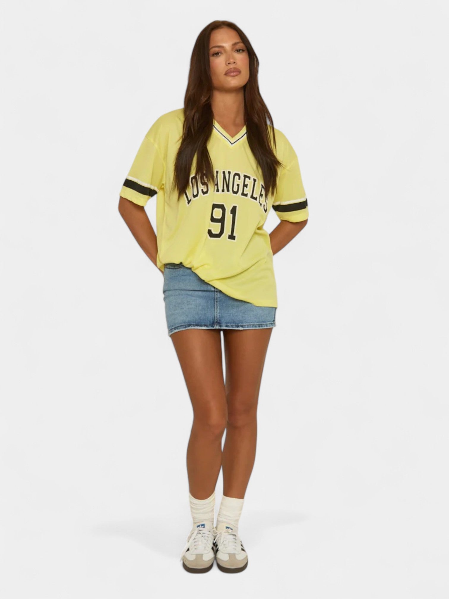 MELROSE OVERSIZED FOOTBALL JERSEY - YELLOW