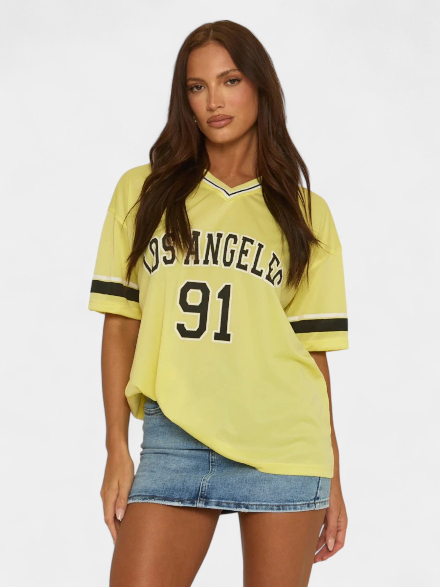 MELROSE OVERSIZED FOOTBALL JERSEY - YELLOW