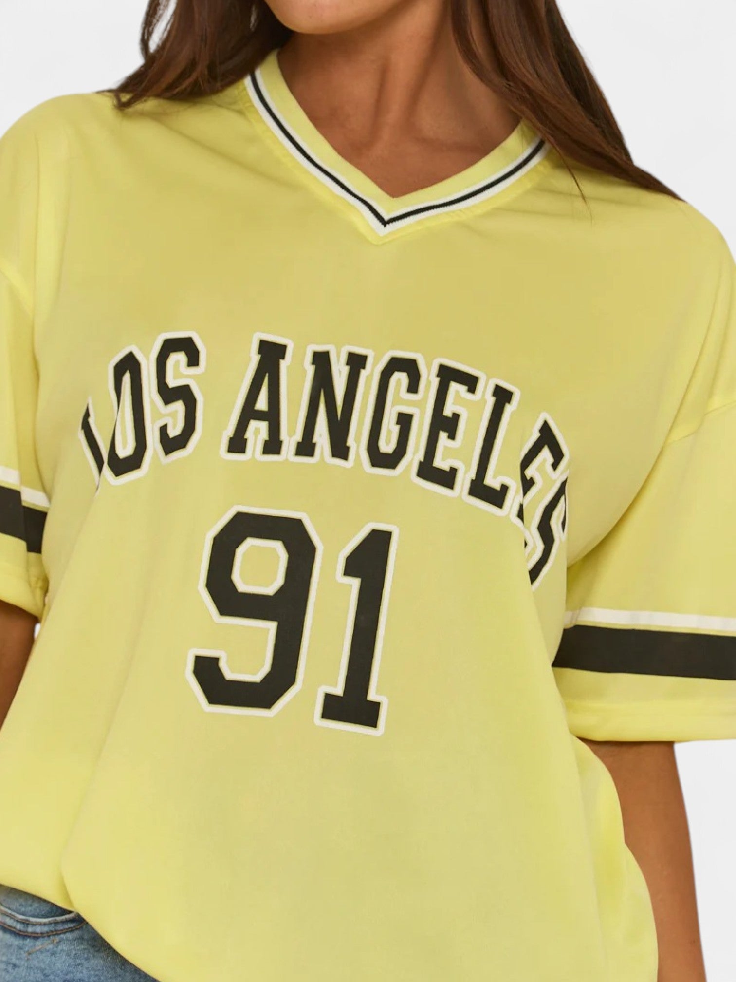 MELROSE OVERSIZED FOOTBALL JERSEY - YELLOW