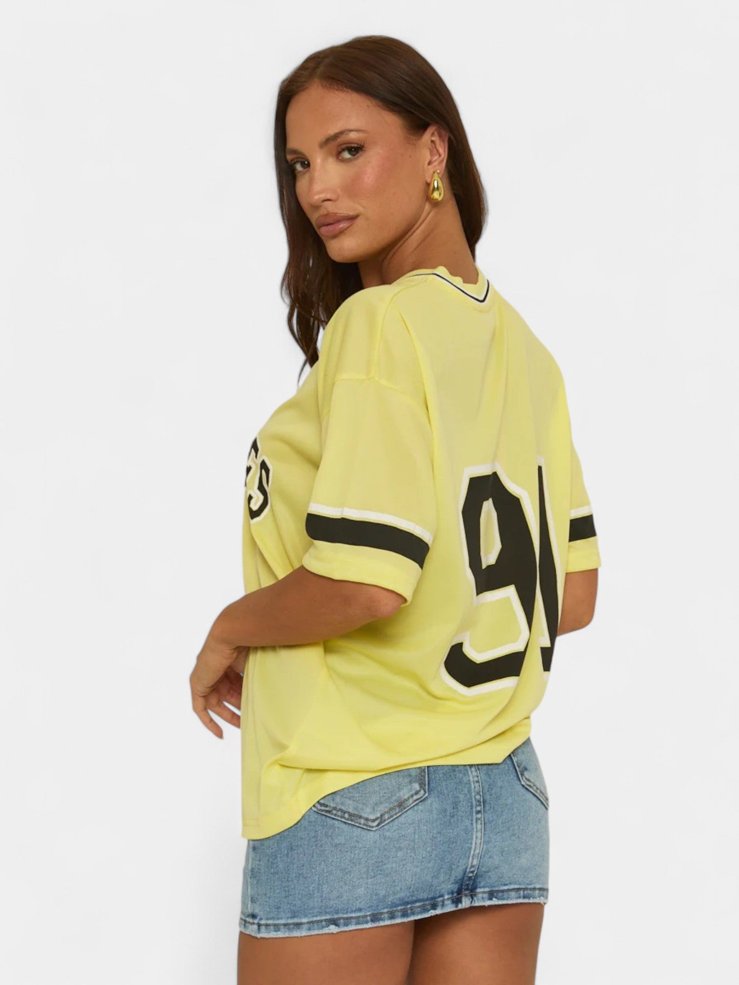 MELROSE OVERSIZED FOOTBALL JERSEY - YELLOW