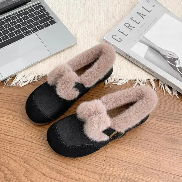 Casual Woman Shoe Slip-on Loafers Fur Moccasin Winter Retro Slip on New Slip on Shoes for Women Casual Female Sneakers Loafers