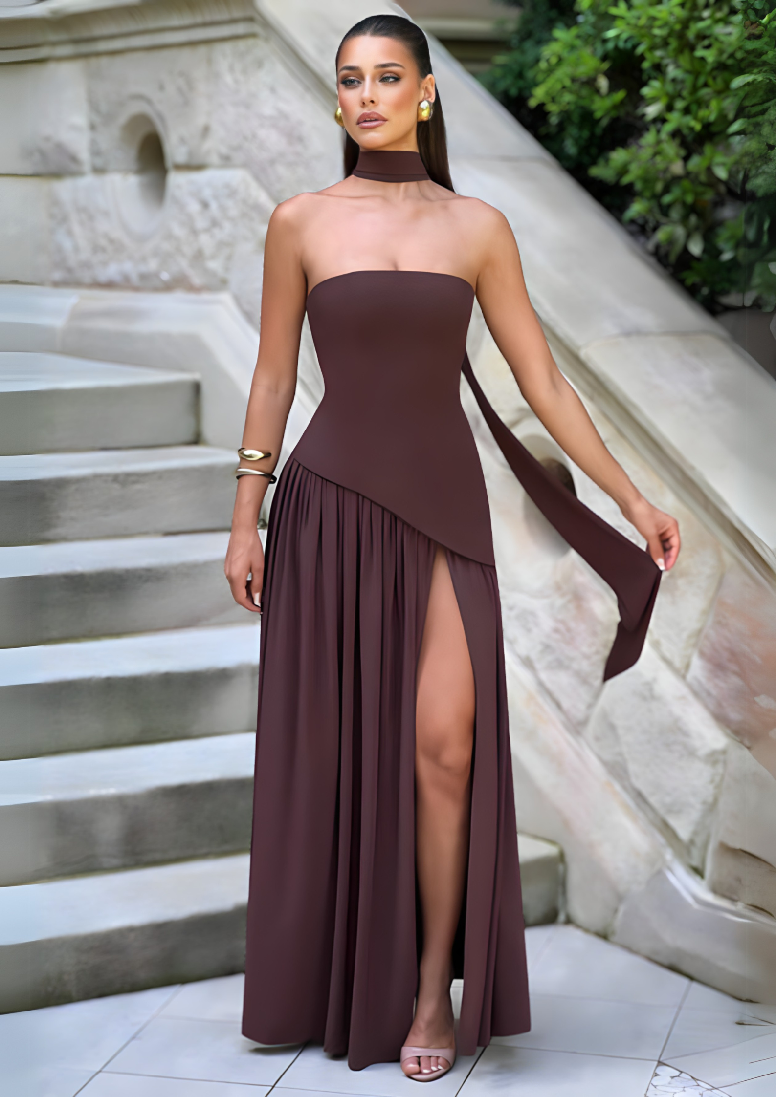 LIBERTY MAXI DRESS - COFFEE