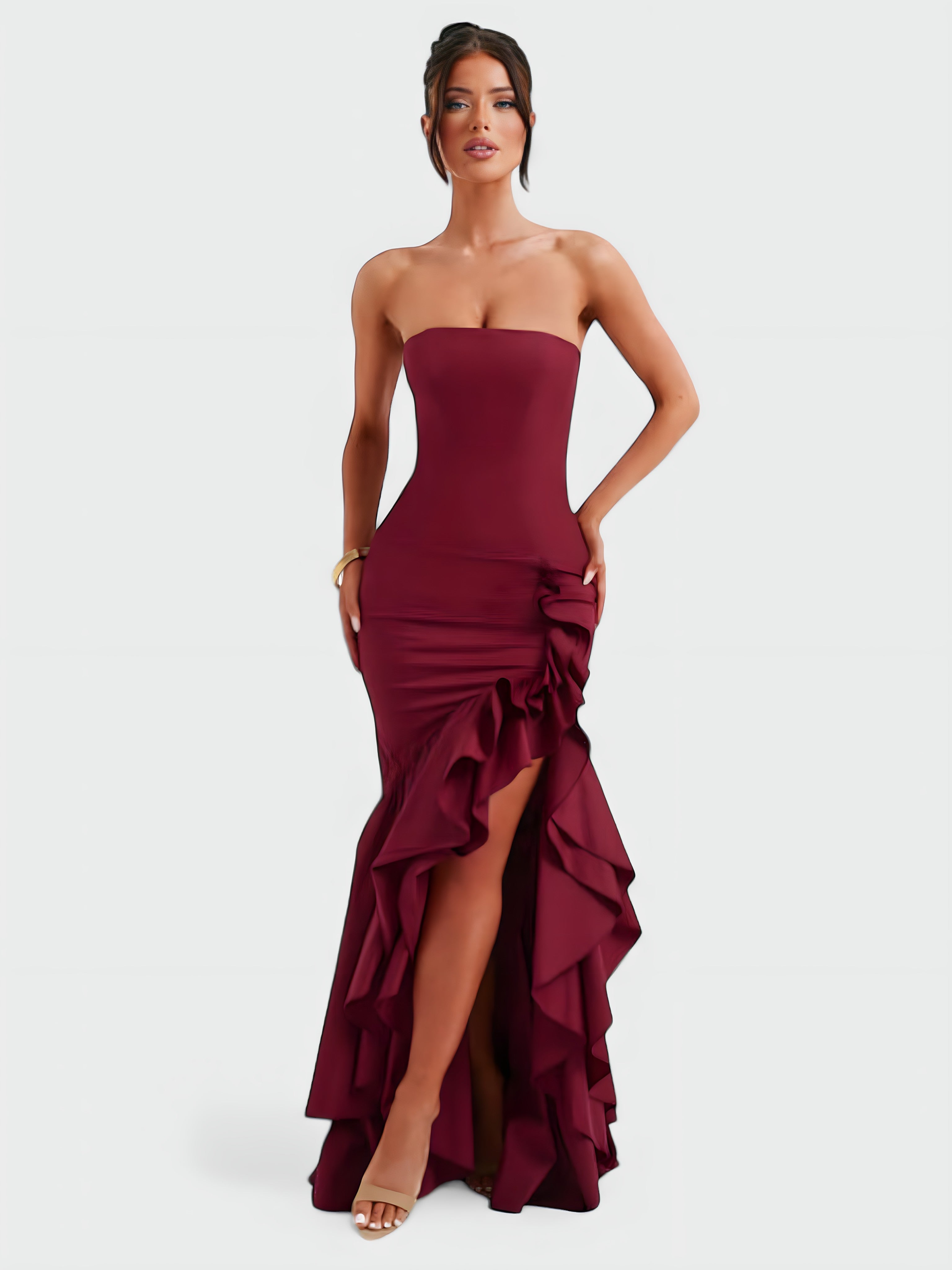 VANESSA MAXI DRESS - WINE RED