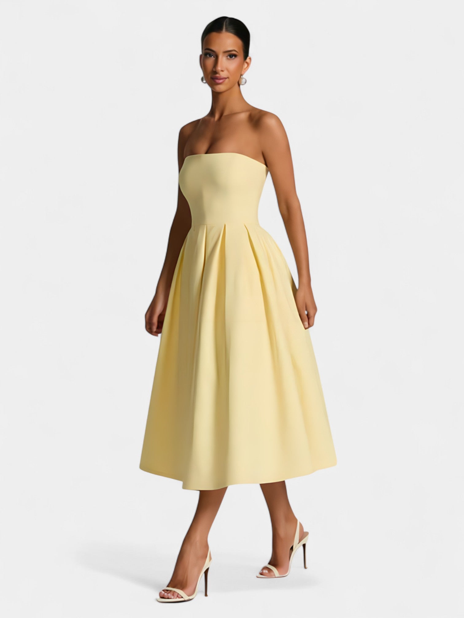 FIORELLA MIDI DRESS - LEMON