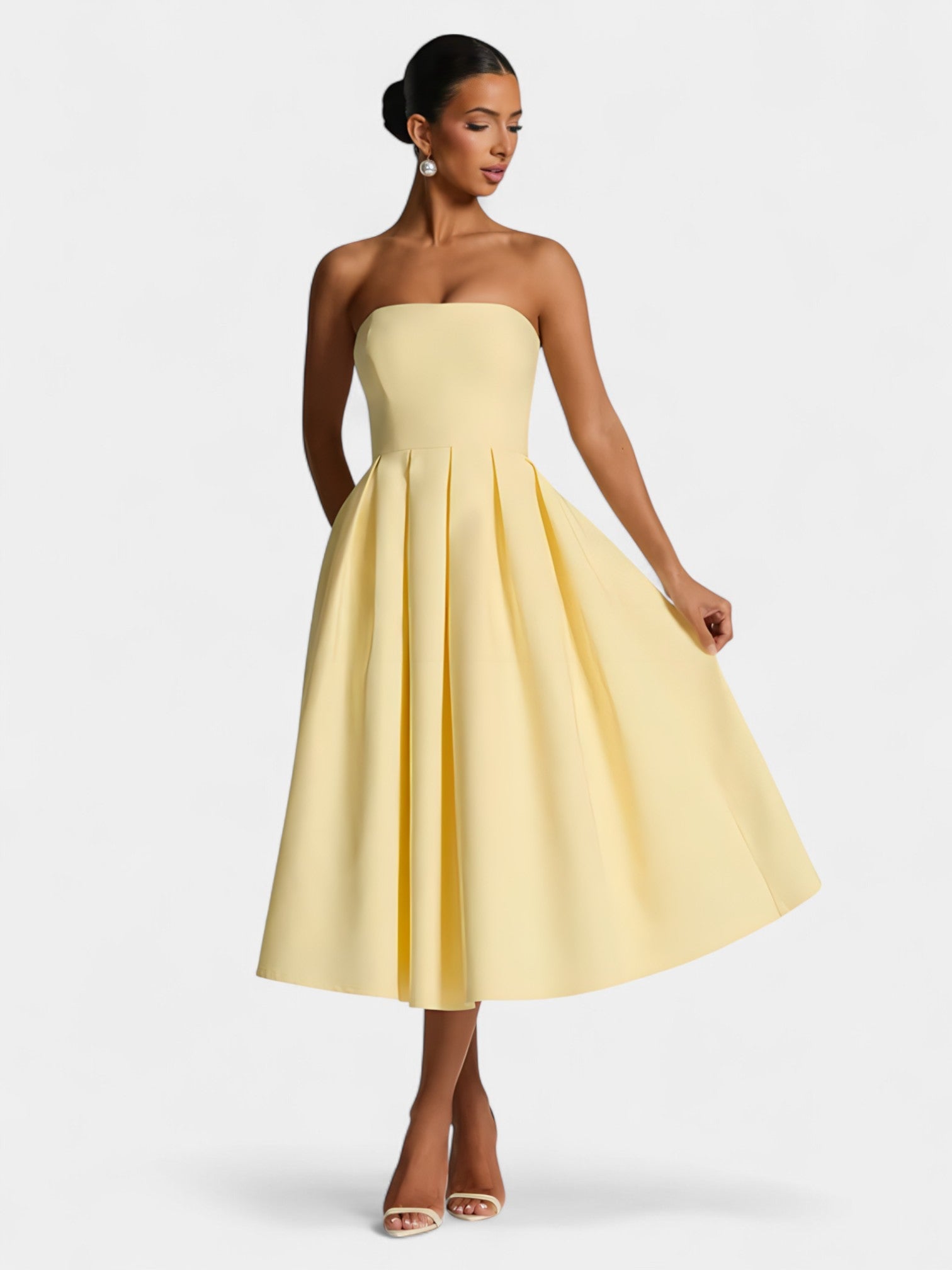 FIORELLA MIDI DRESS - LEMON