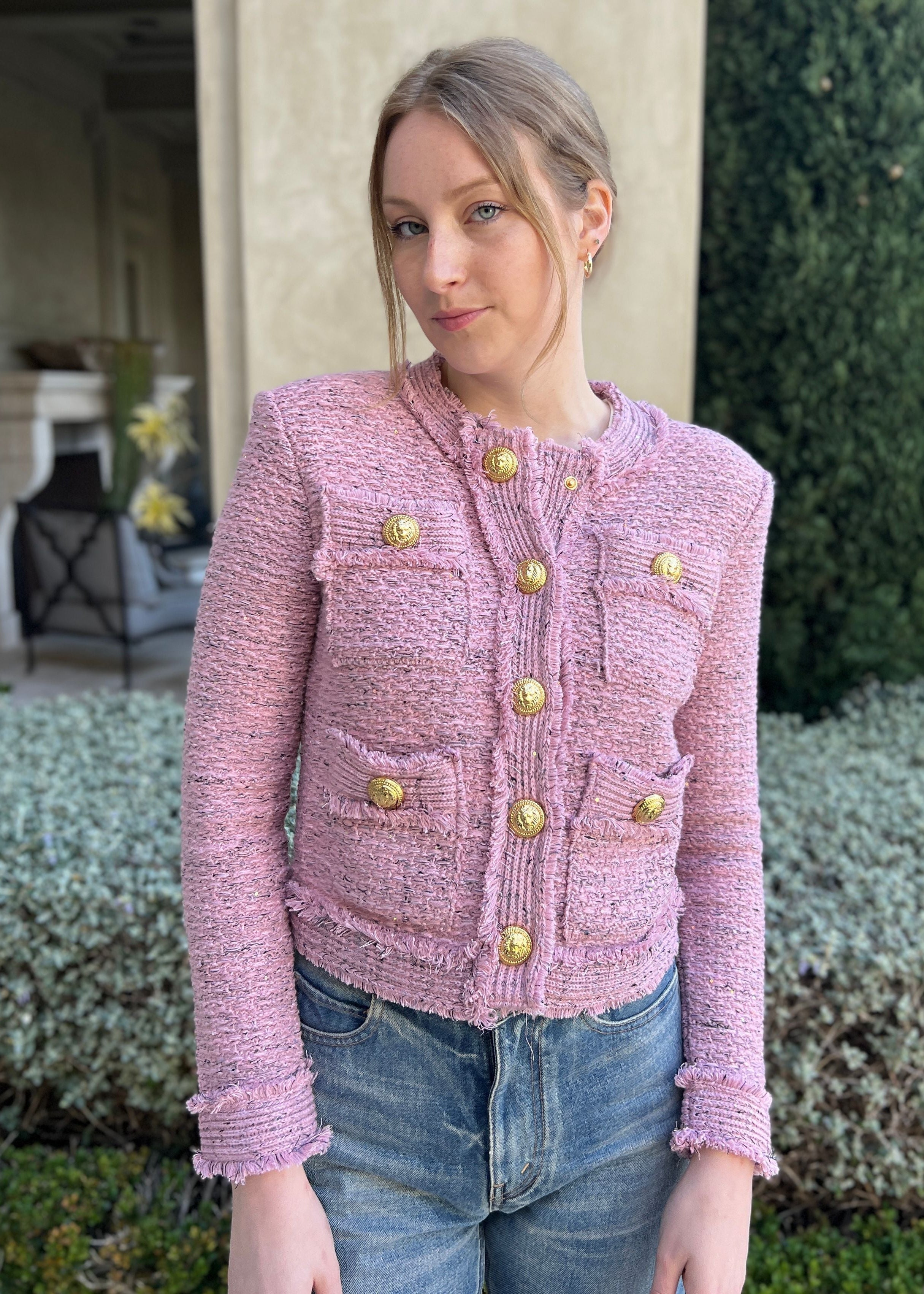 Bethany | Tweed Jacket with Gold Buttons