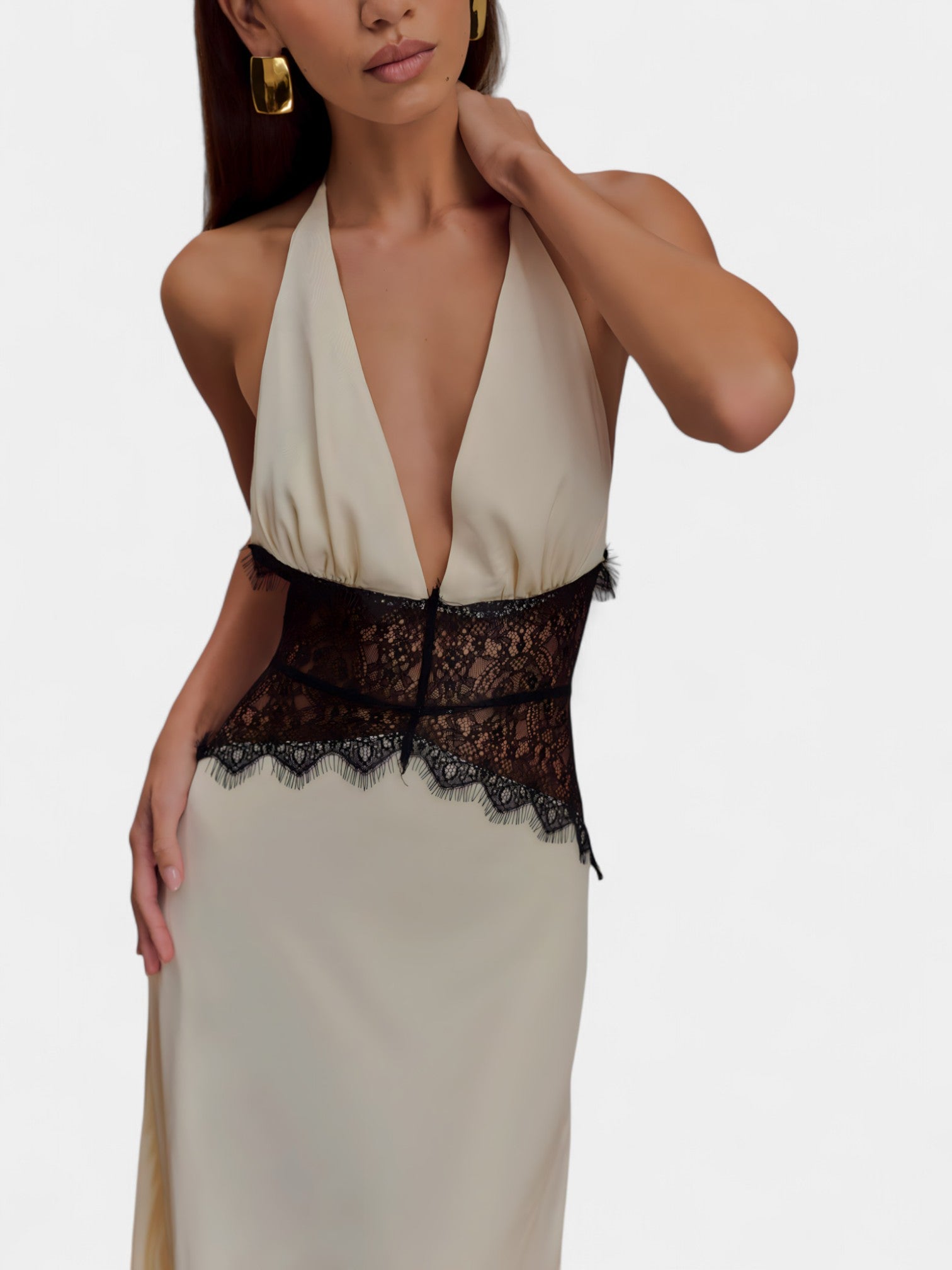 ETNA MAXI DRESS - BLACK / IVORY