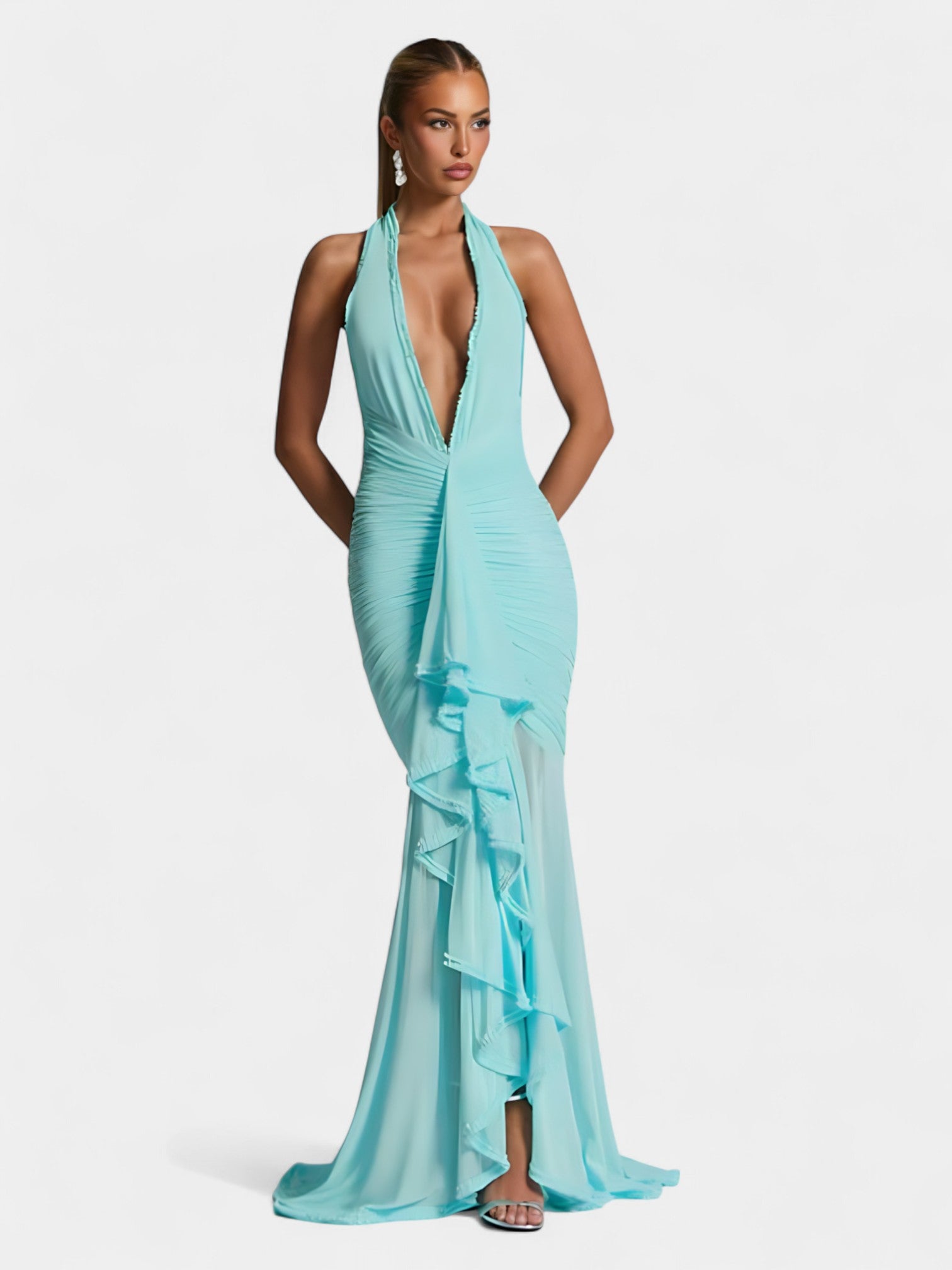 CASSIRA MAXI DRESS - AQUA