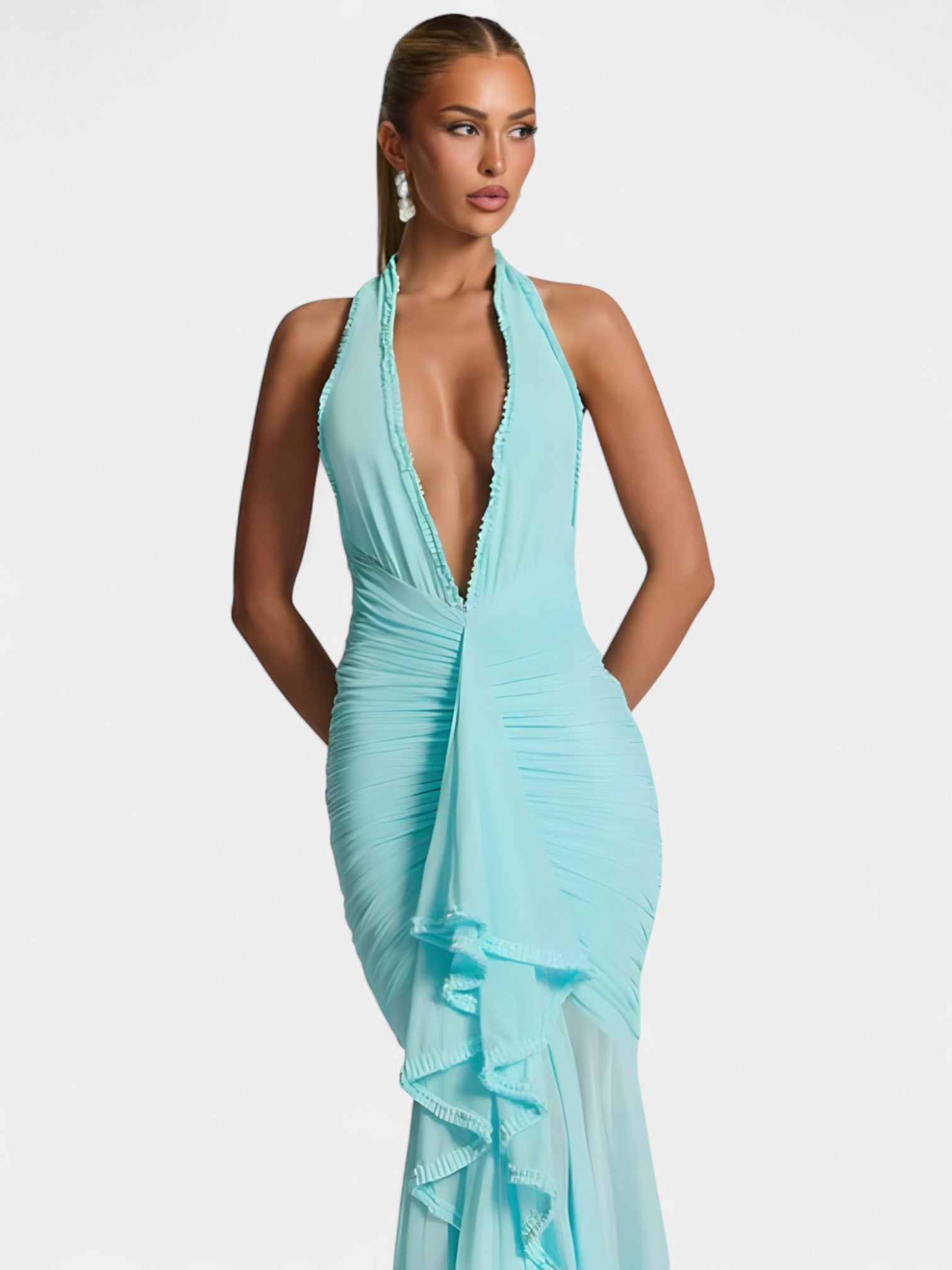 CASSIRA MAXI DRESS - AQUA