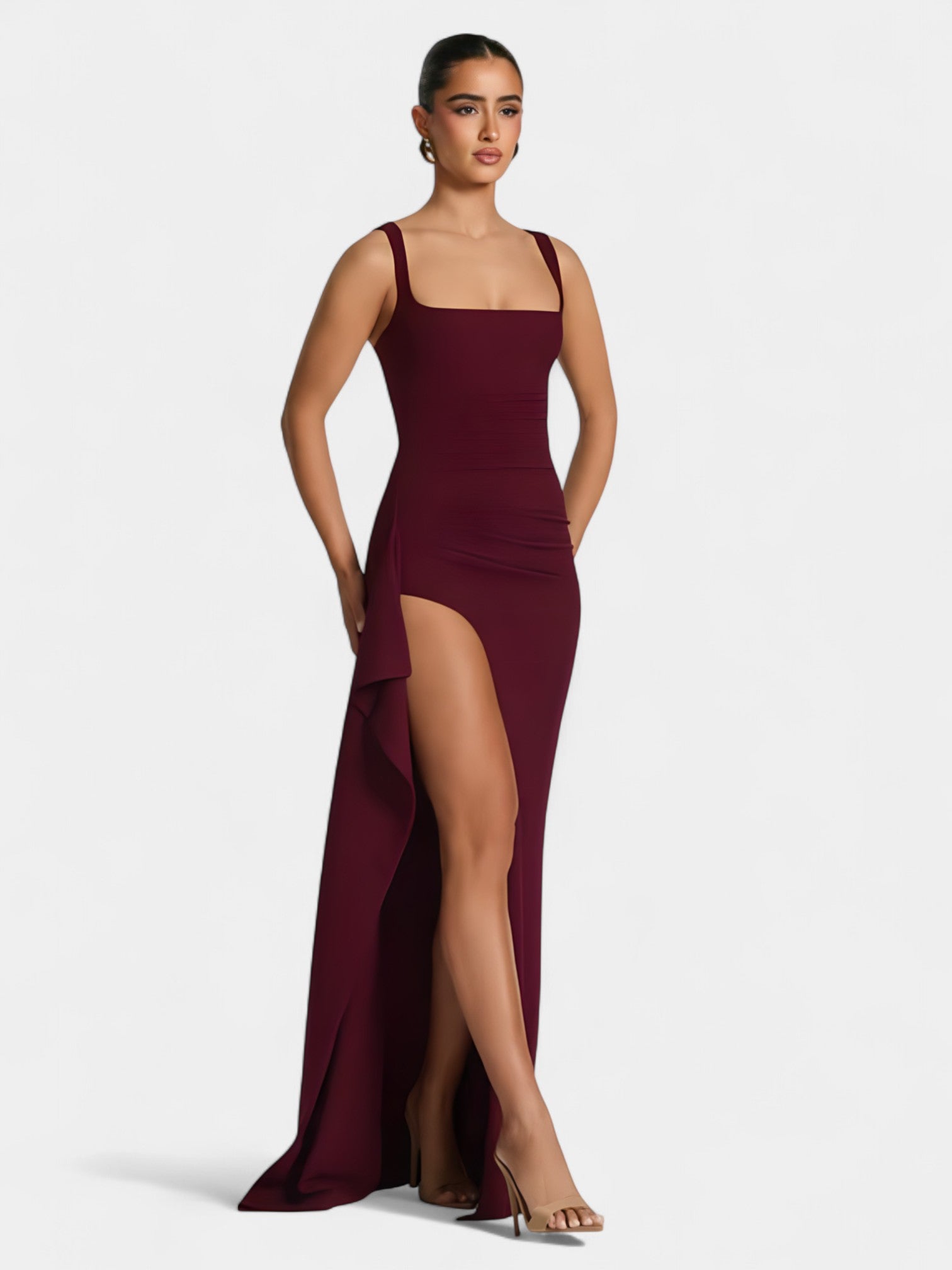 KALENA MAXI DRESS - WINE RED