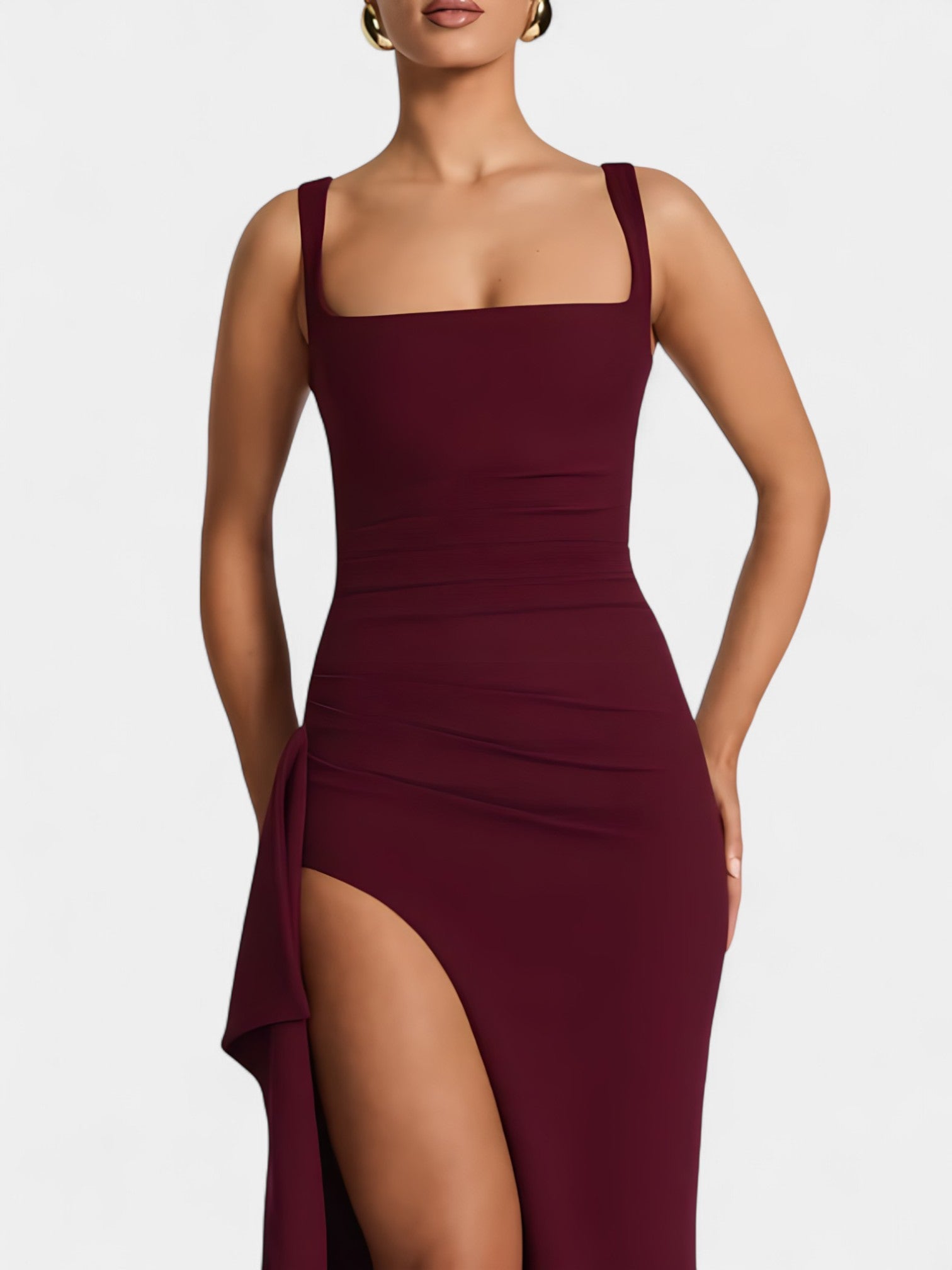 KALENA MAXI DRESS - WINE RED