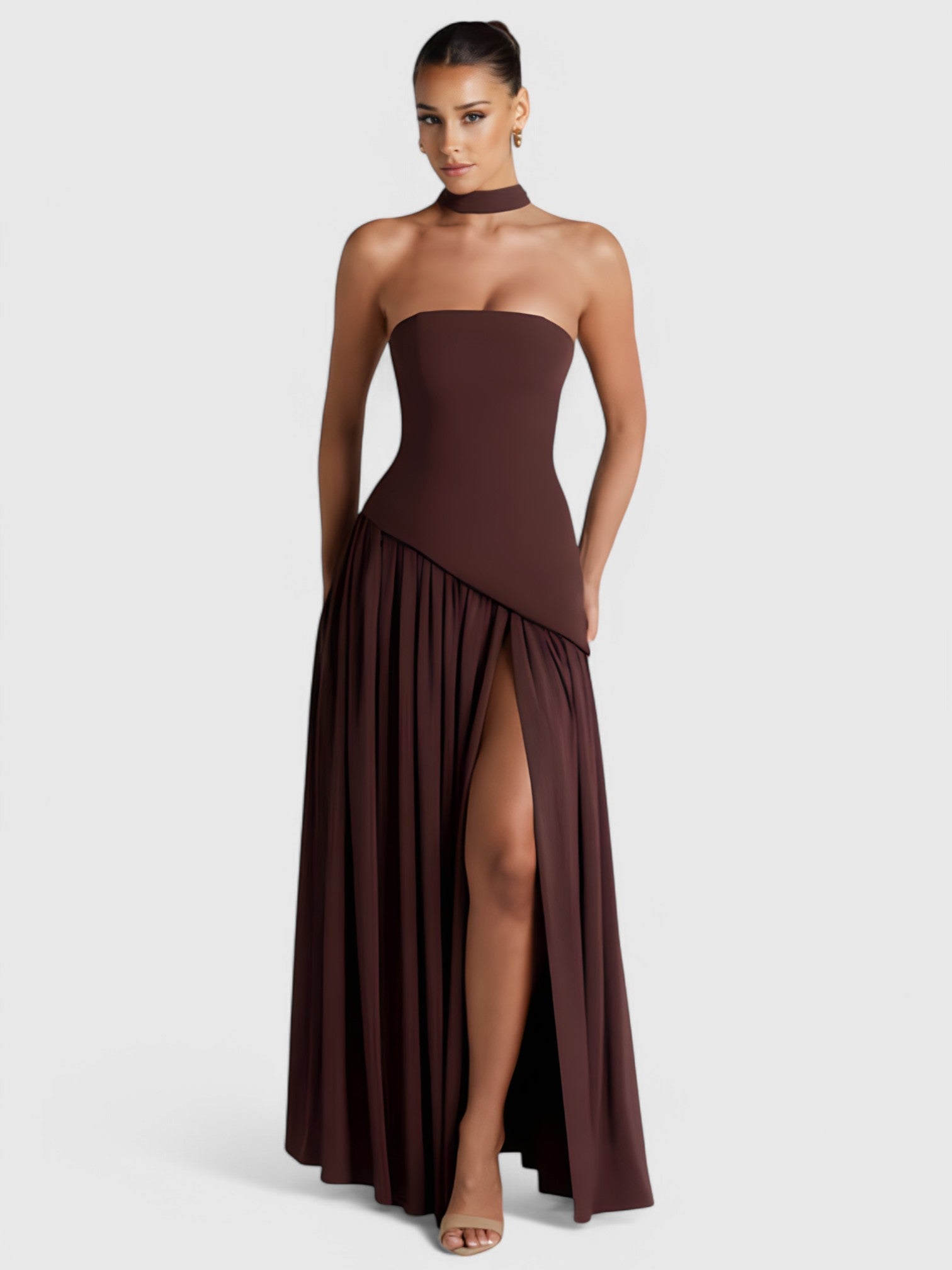 LIBERTY MAXI DRESS - COFFEE