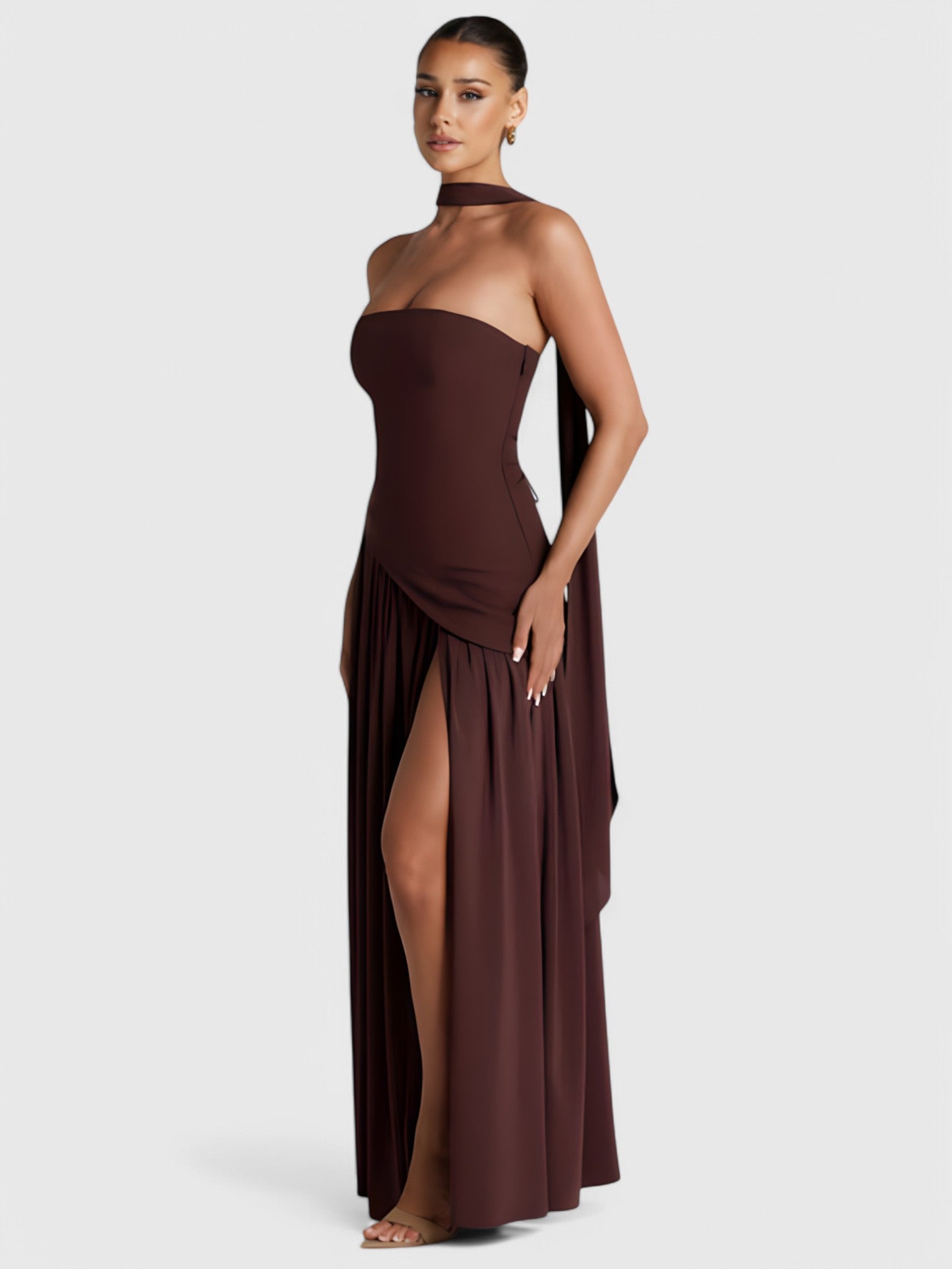 LIBERTY MAXI DRESS - COFFEE