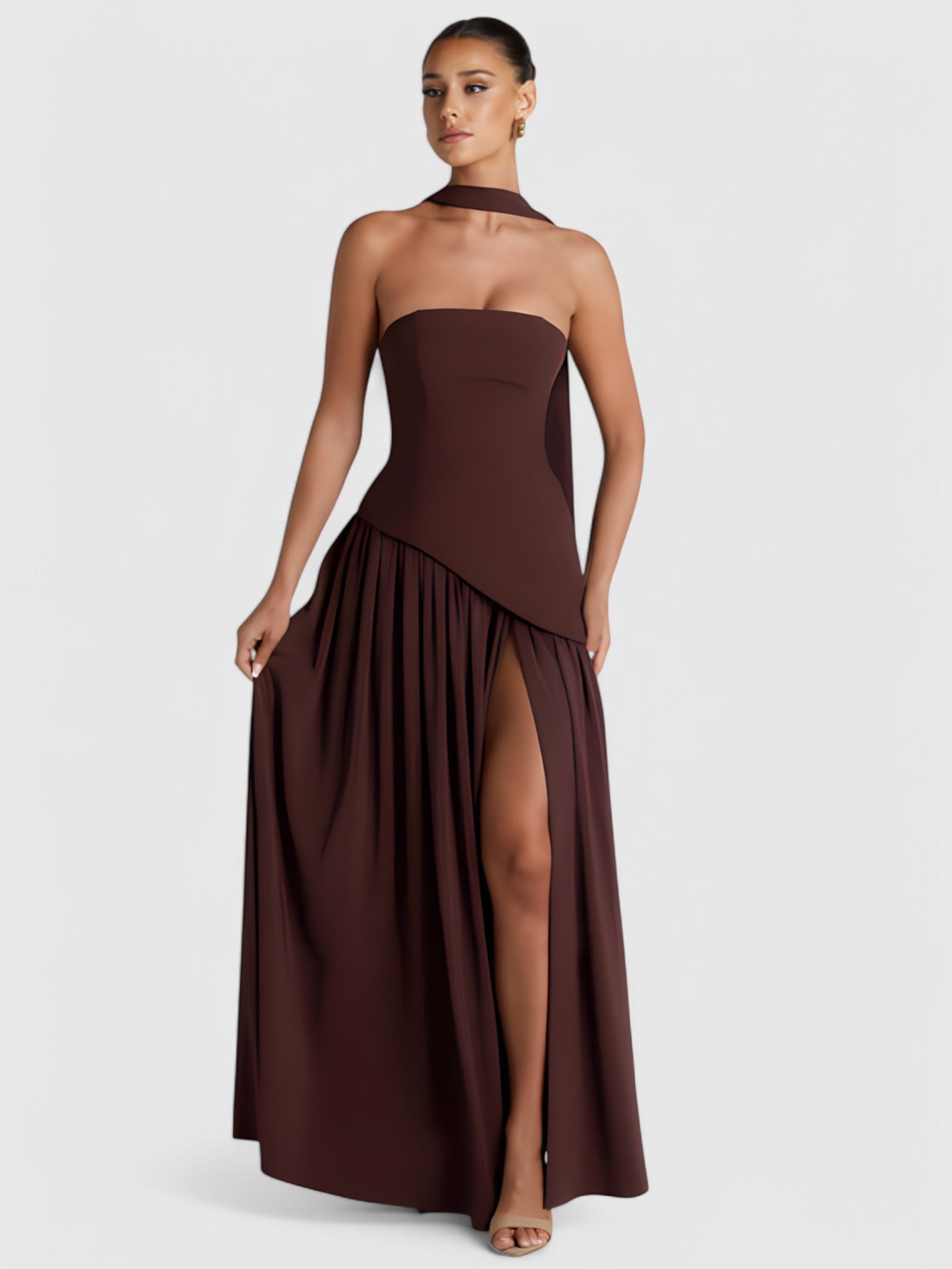 LIBERTY MAXI DRESS - COFFEE