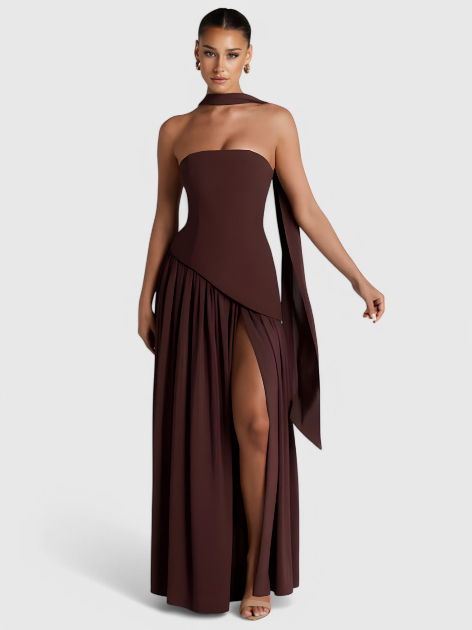 LIBERTY MAXI DRESS - COFFEE