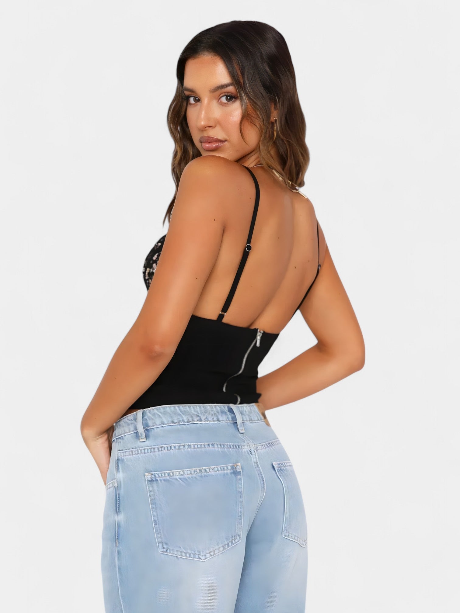 ILISE LACE TOP - BLACK