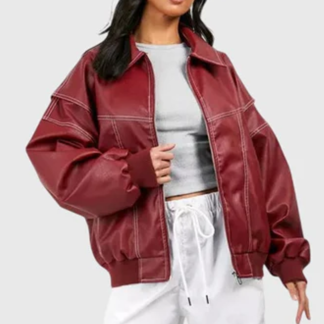 Faye™ - Oversized Leather Jacket