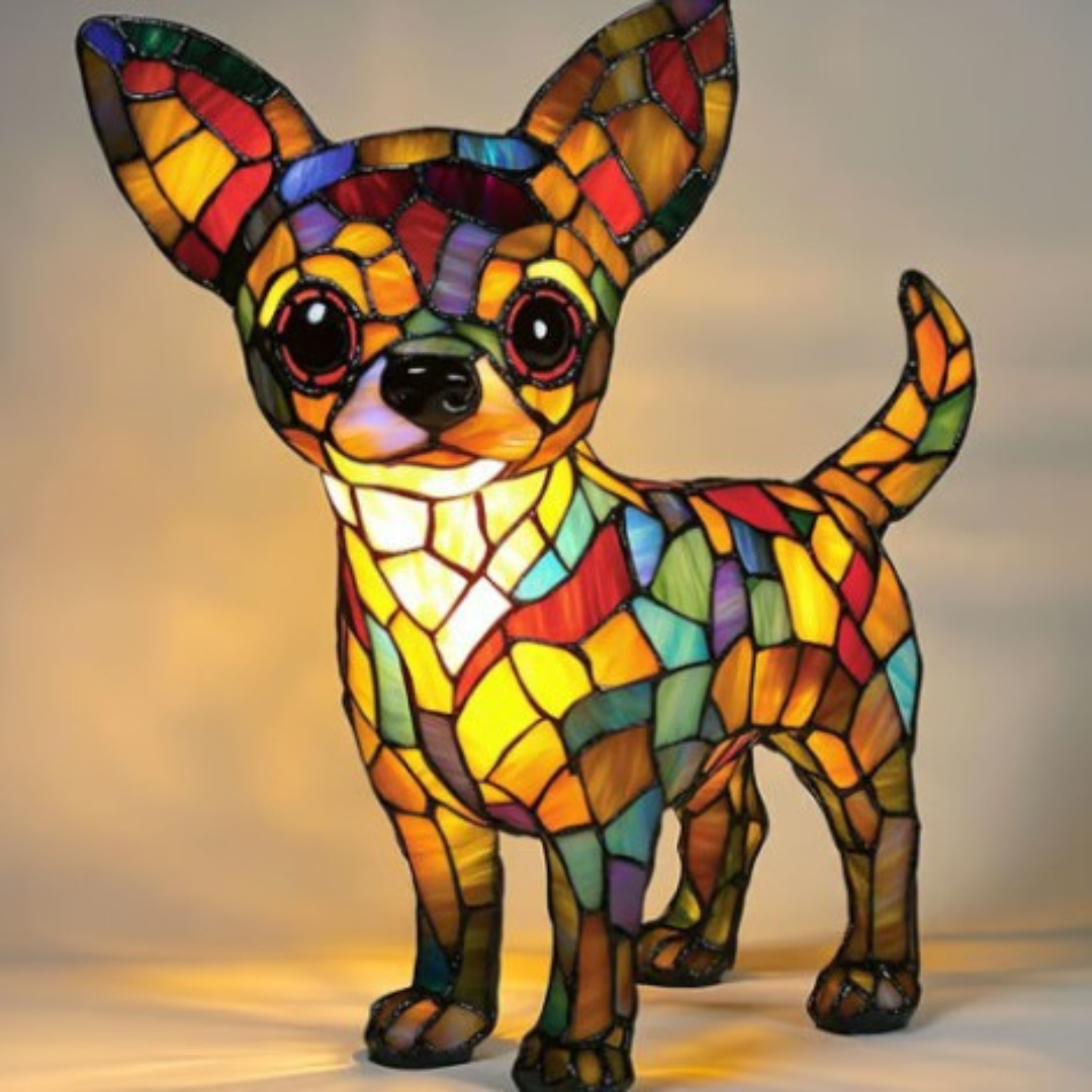 Peppie  | Magical Dog Lamp Made of Colored Glass