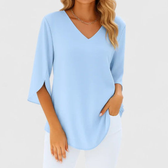 Violetta™ | Sophisticated V-Neck Blouse