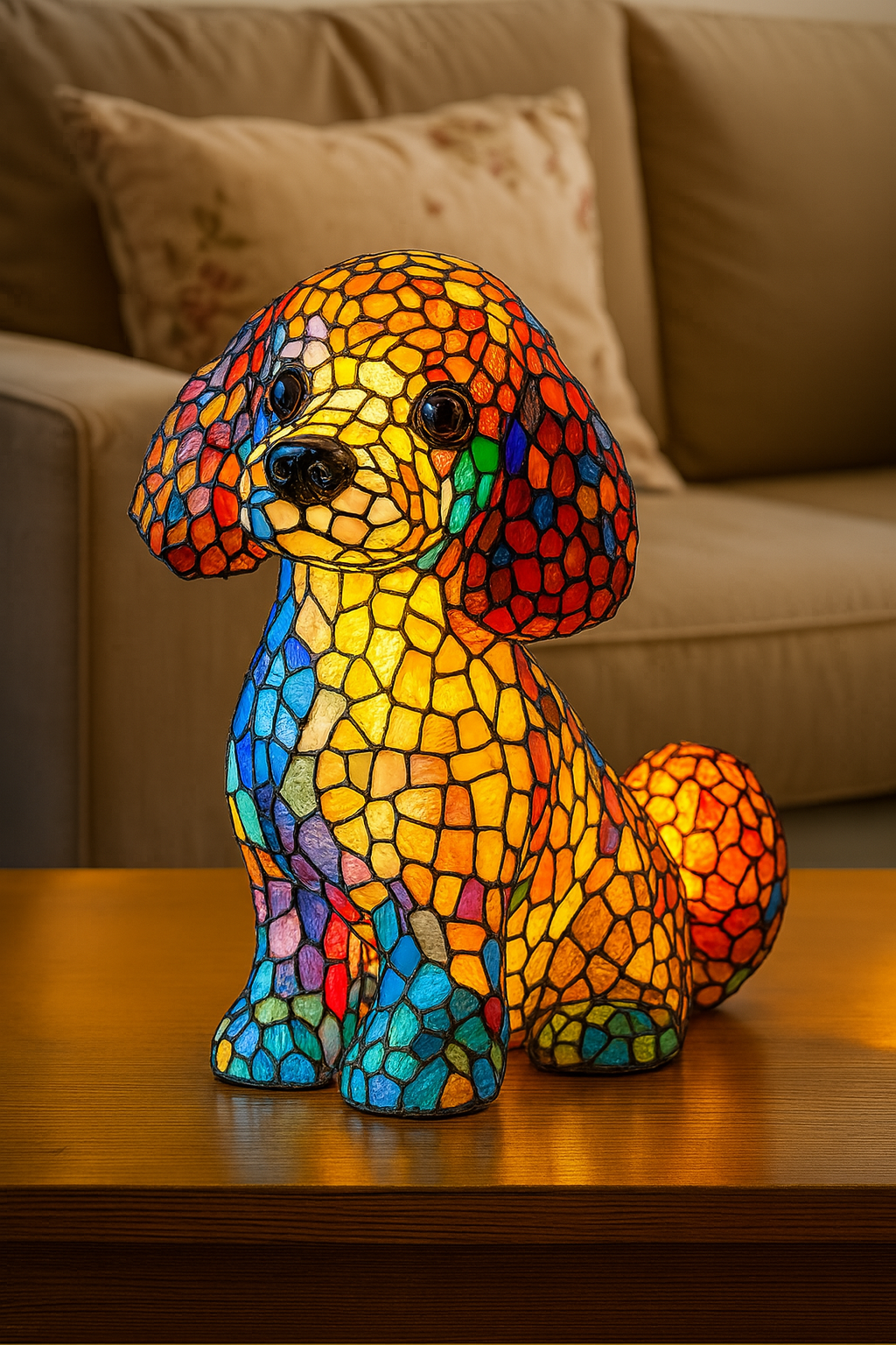 Binkie | Magical Dog Lamp of Colored Glass