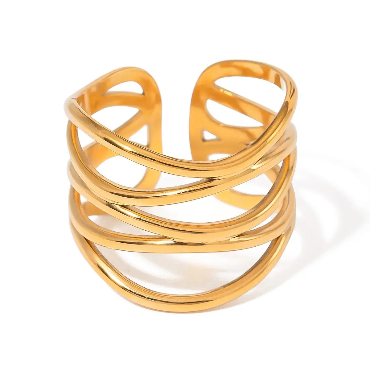 Adjustable Gold Siren Ring