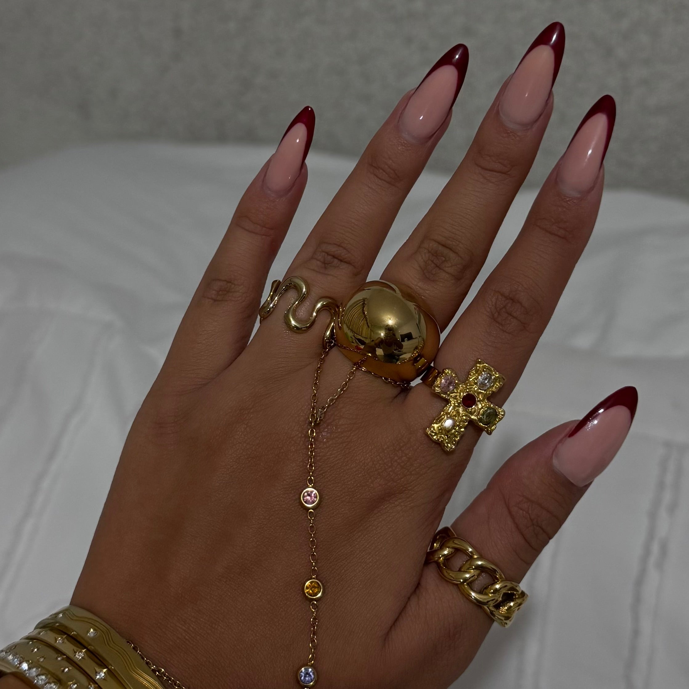 Adjustable Colourful Cross Ring