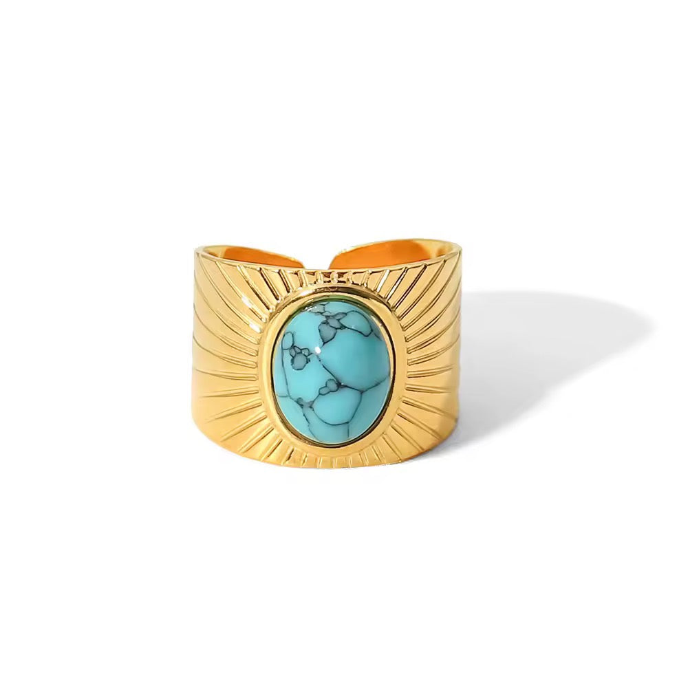 Adjustable Blue Tiger Eye Ring