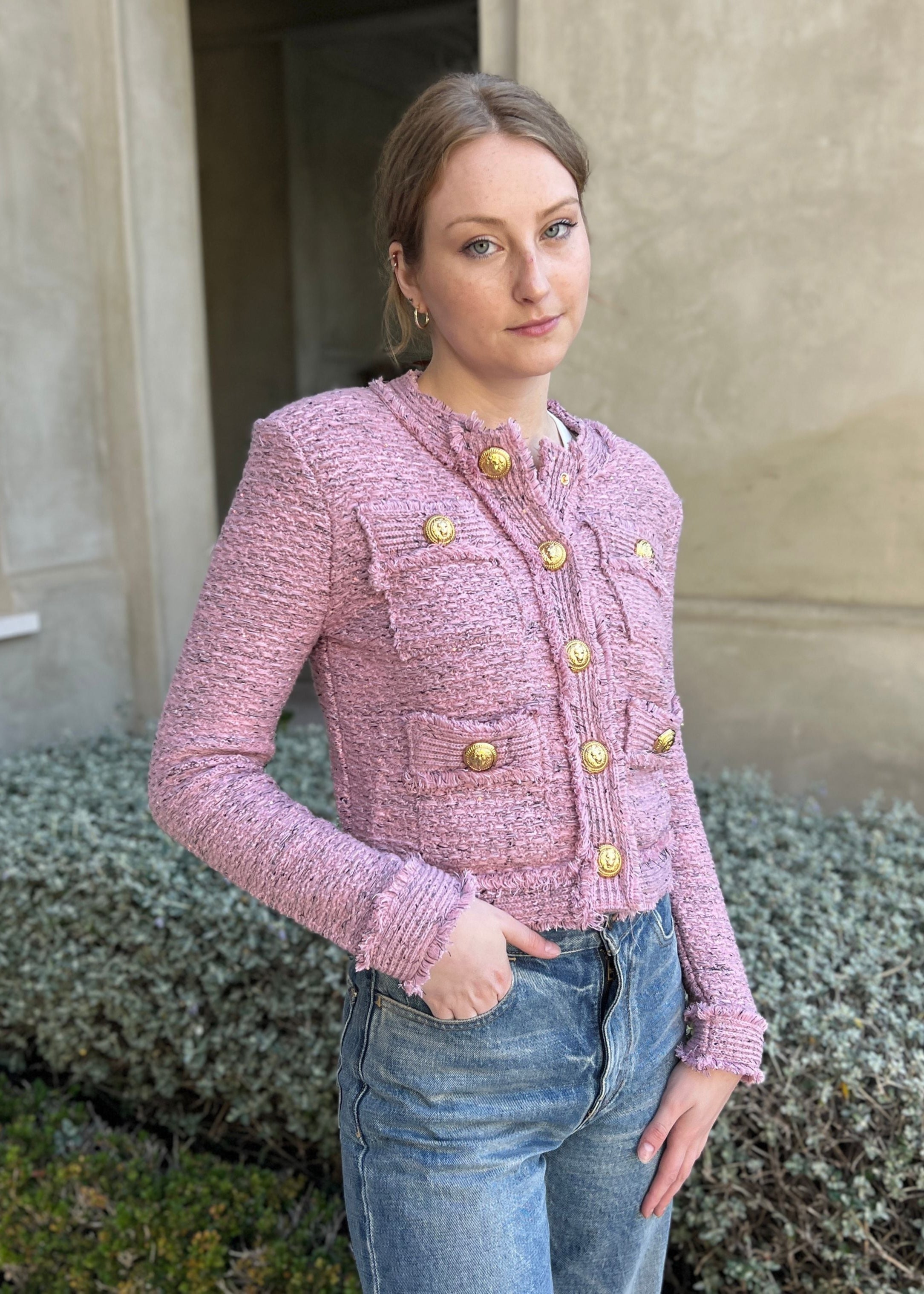Bethany | Tweed Jacket with Gold Buttons