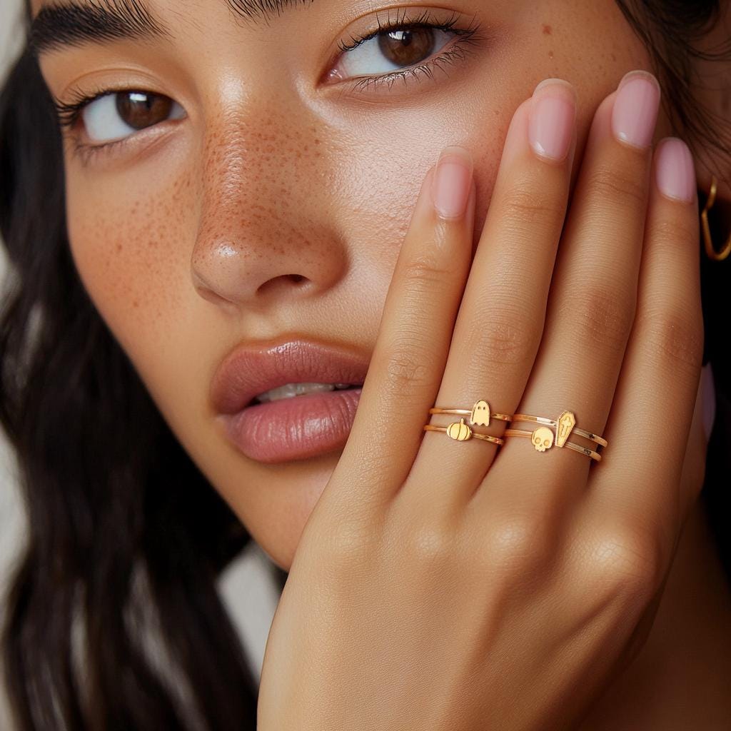 24k Gold Filled Pumpkin Ring Dainty Fall Jewelry