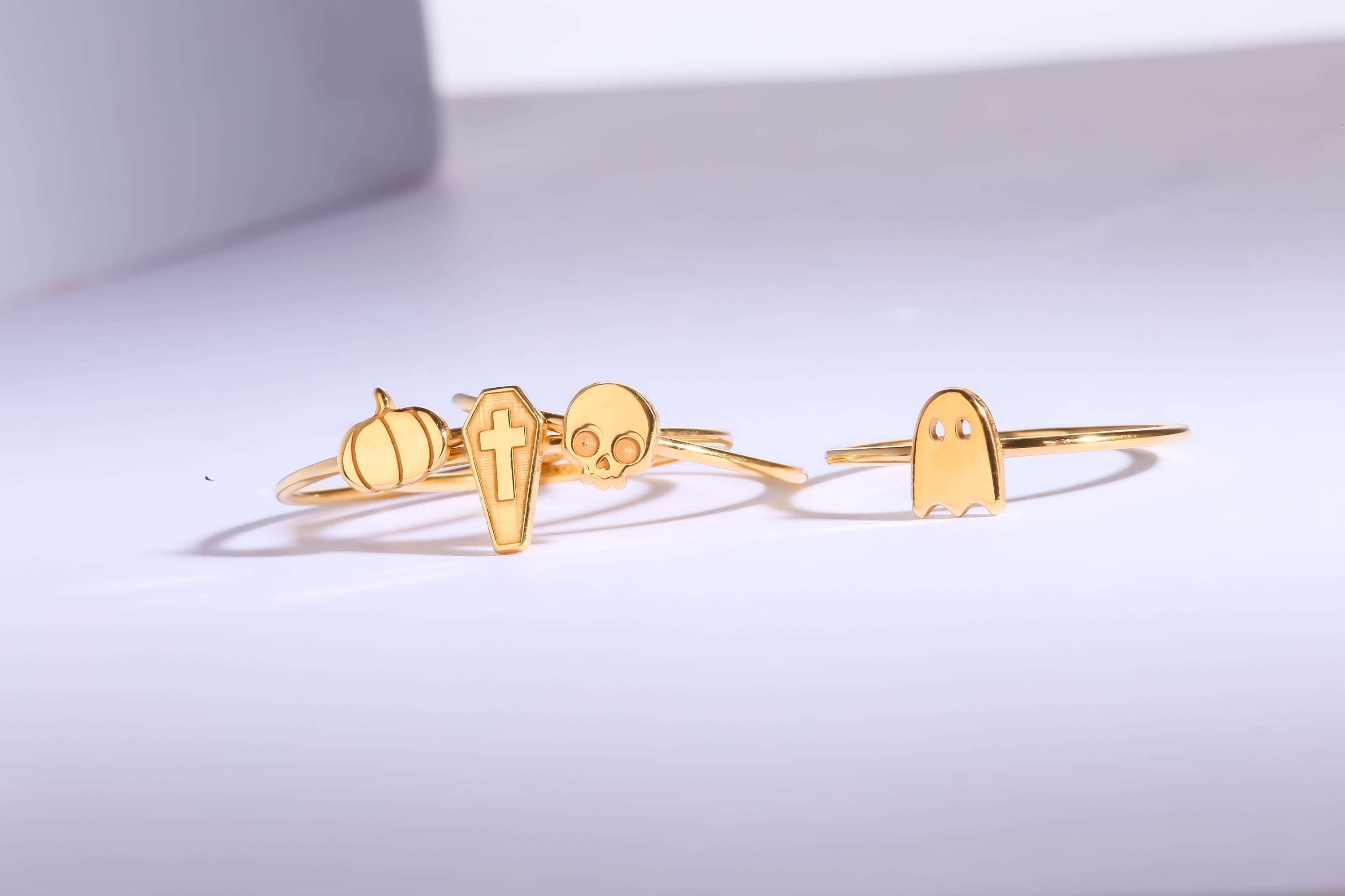 24k Gold Filled Pumpkin Ring Dainty Fall Jewelry