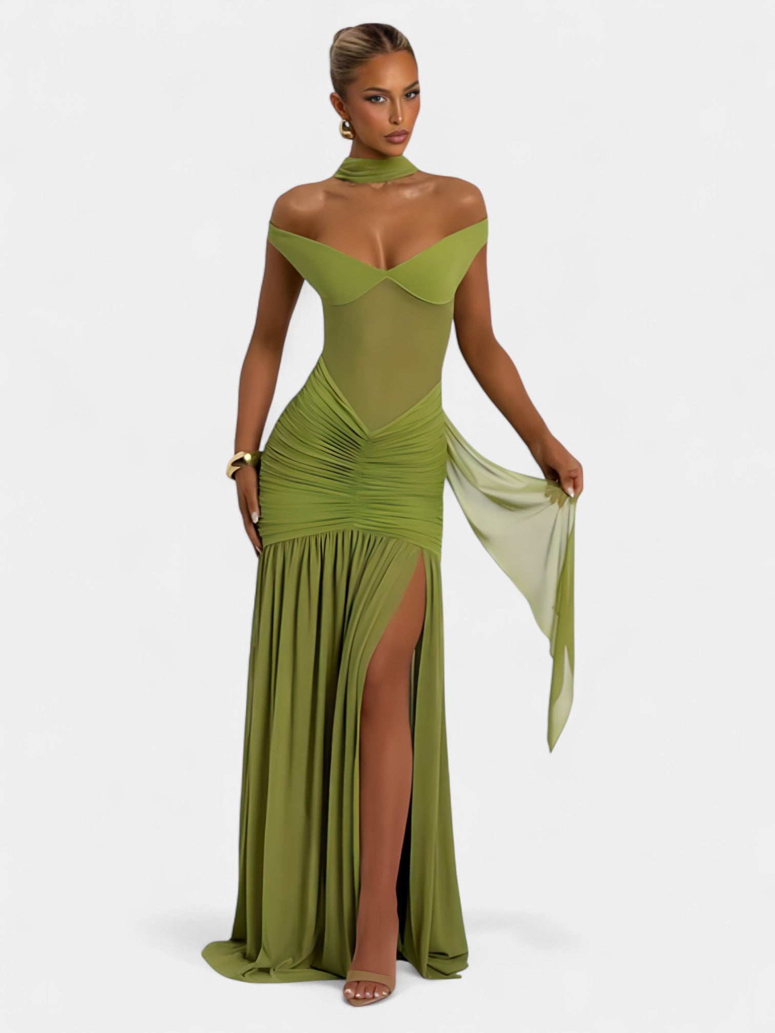 ALESSIA MAXI DRESS - OLIVE