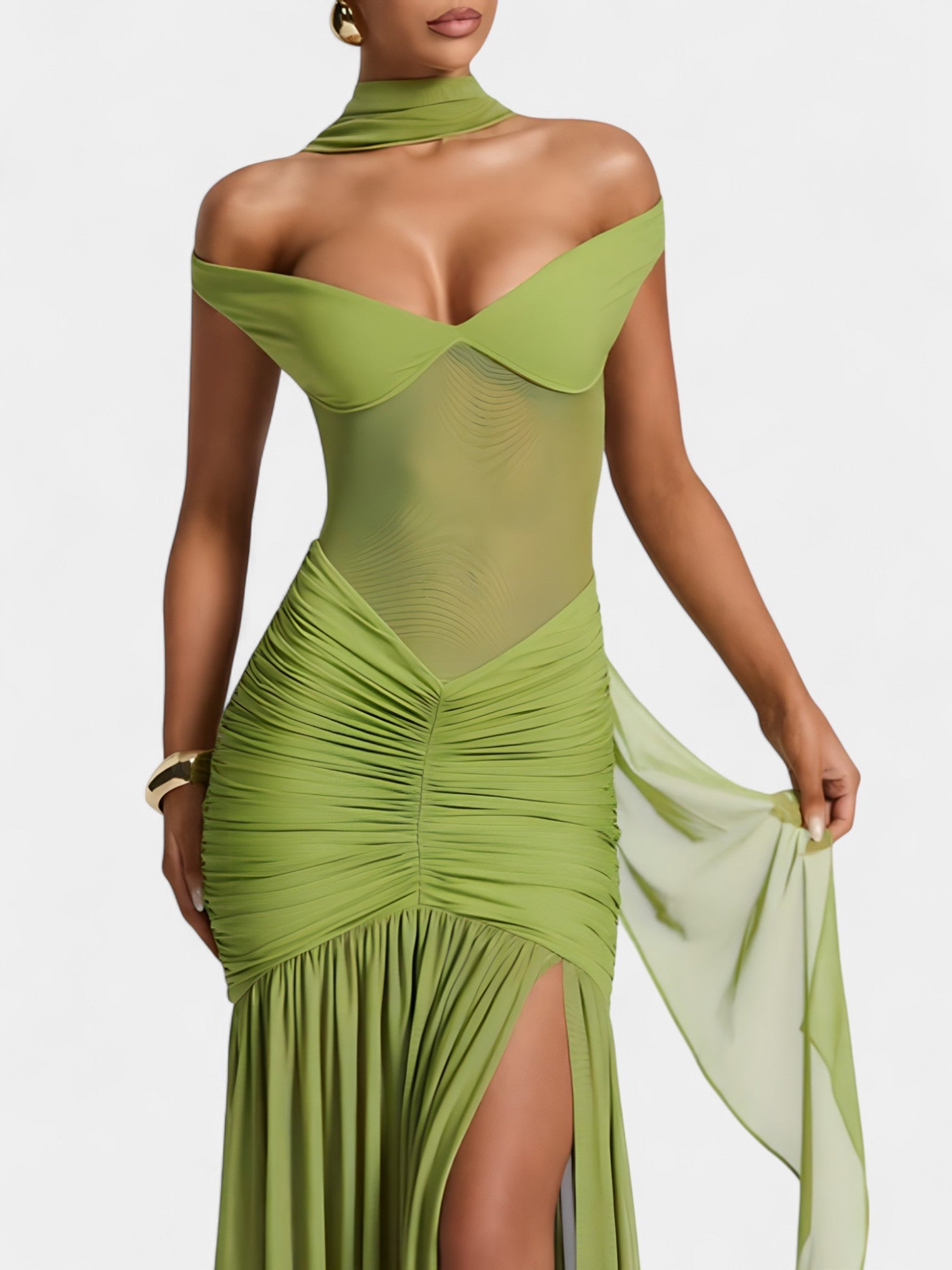 ALESSIA MAXI DRESS - OLIVE