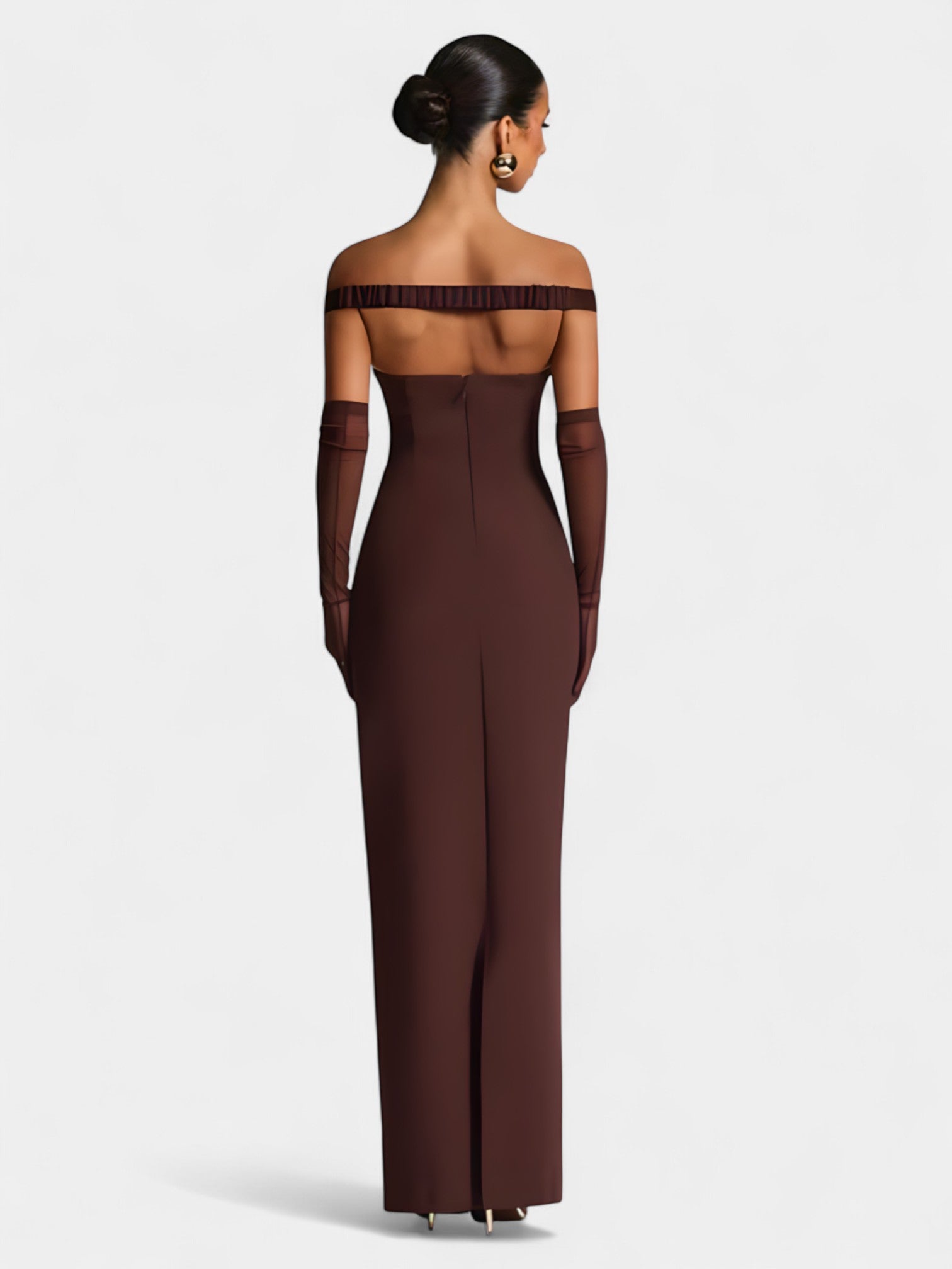 ALESSIA MAXI DRESS - PLUM BROWN