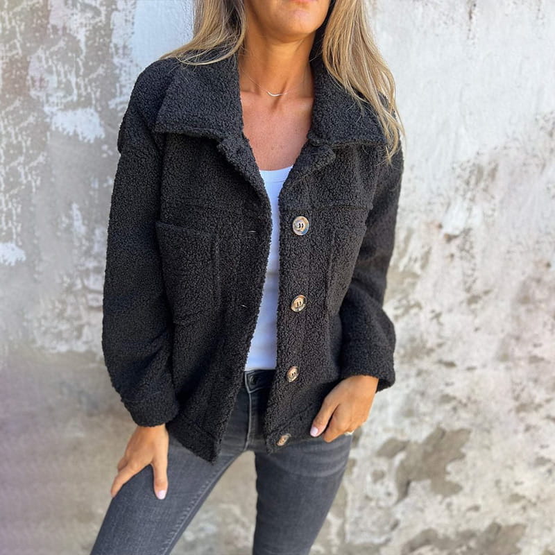 Calla - Cozy Sherpa Button-Up Jacket