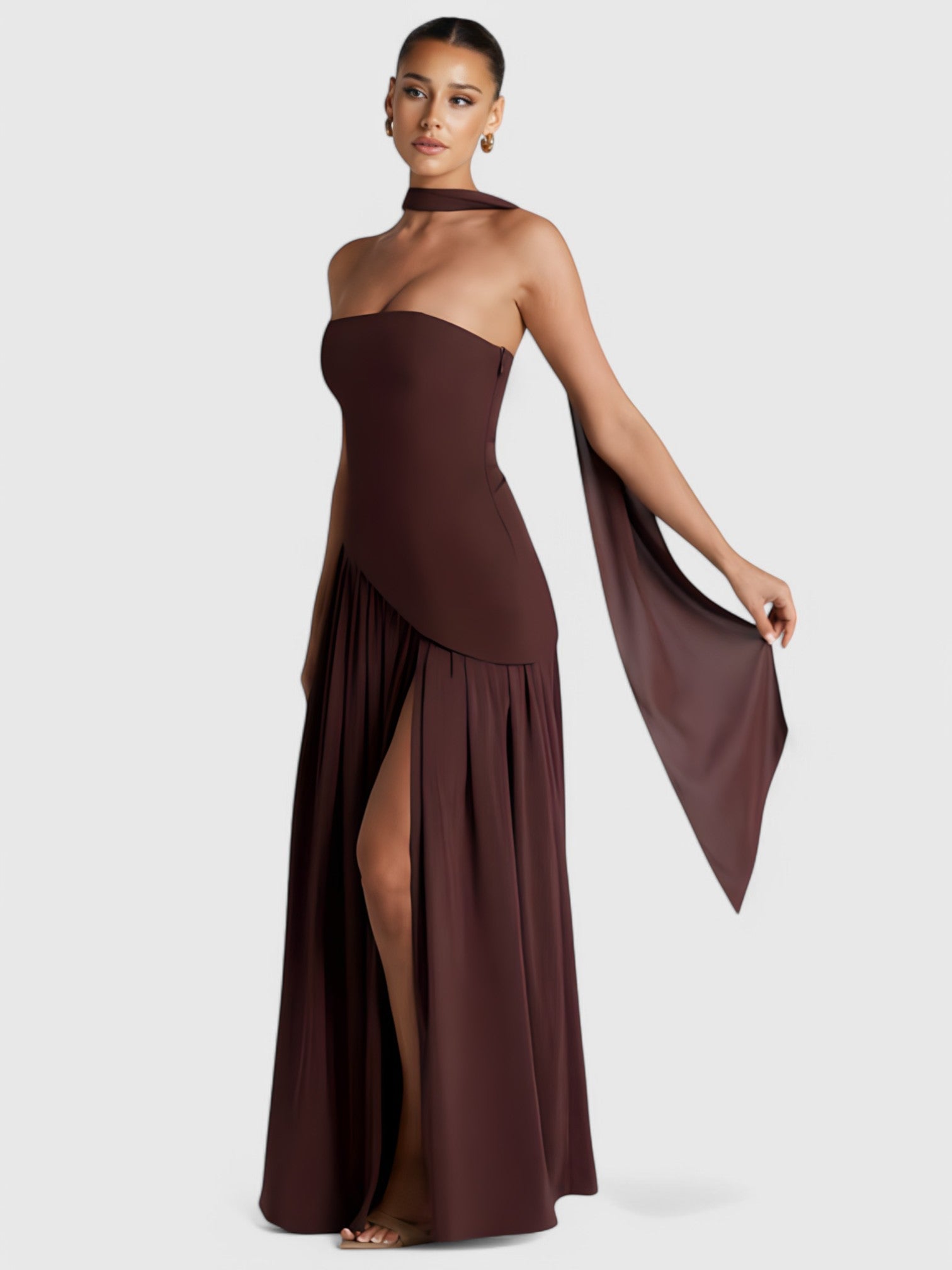 LIBERTY MAXI DRESS - COFFEE