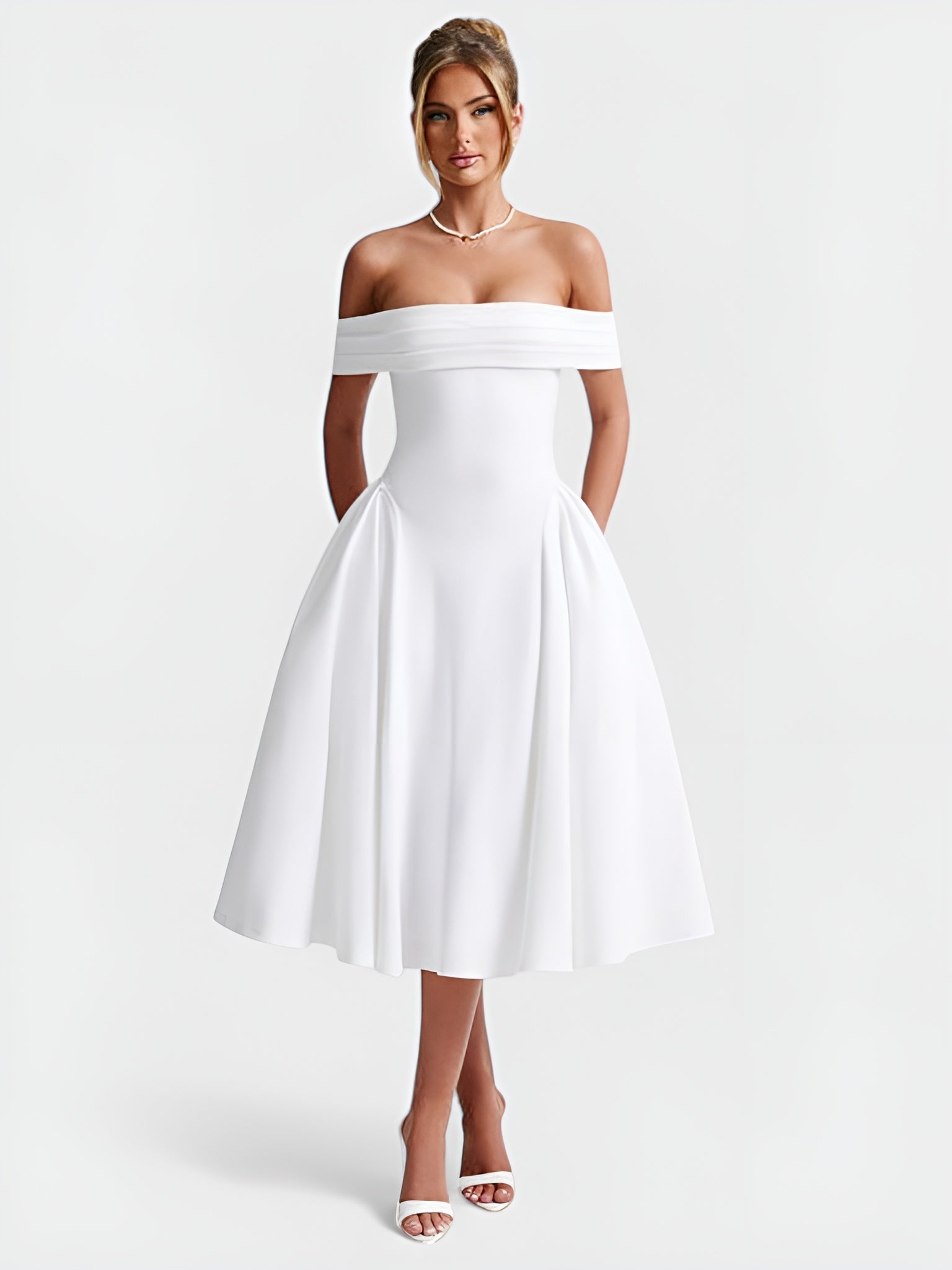 DEBRA MIDI DRESS - IVORY