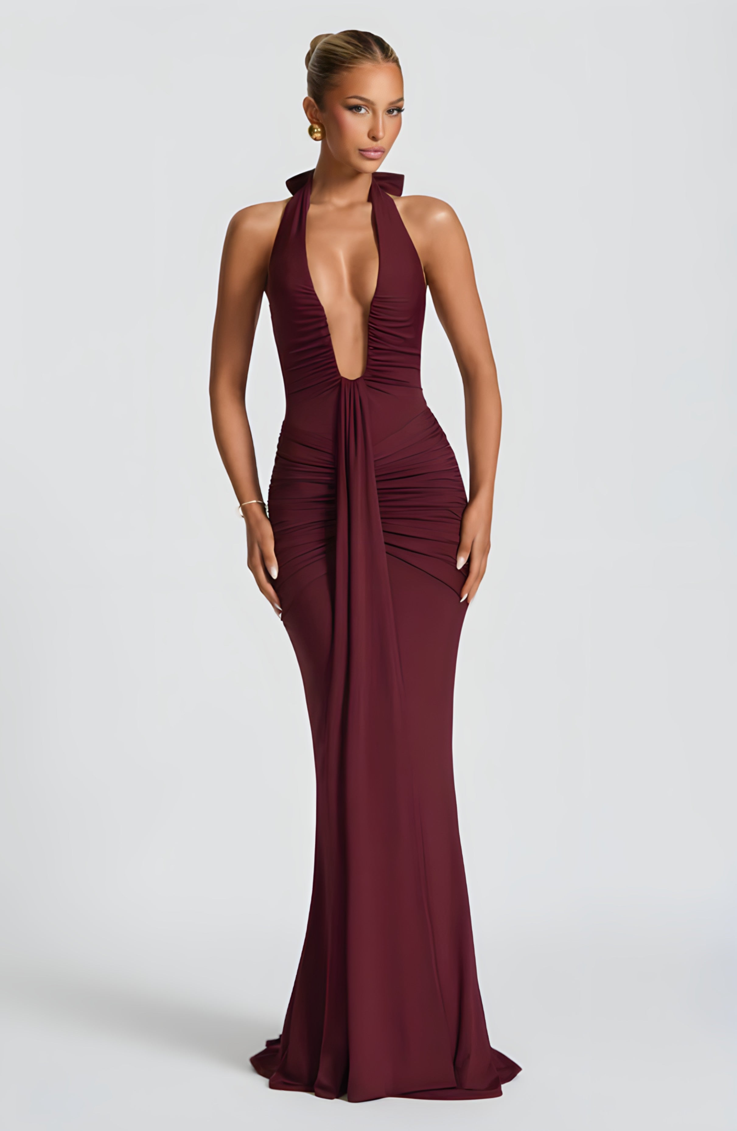 ADELAIDE MAXI DRESS - PLUM BROWN